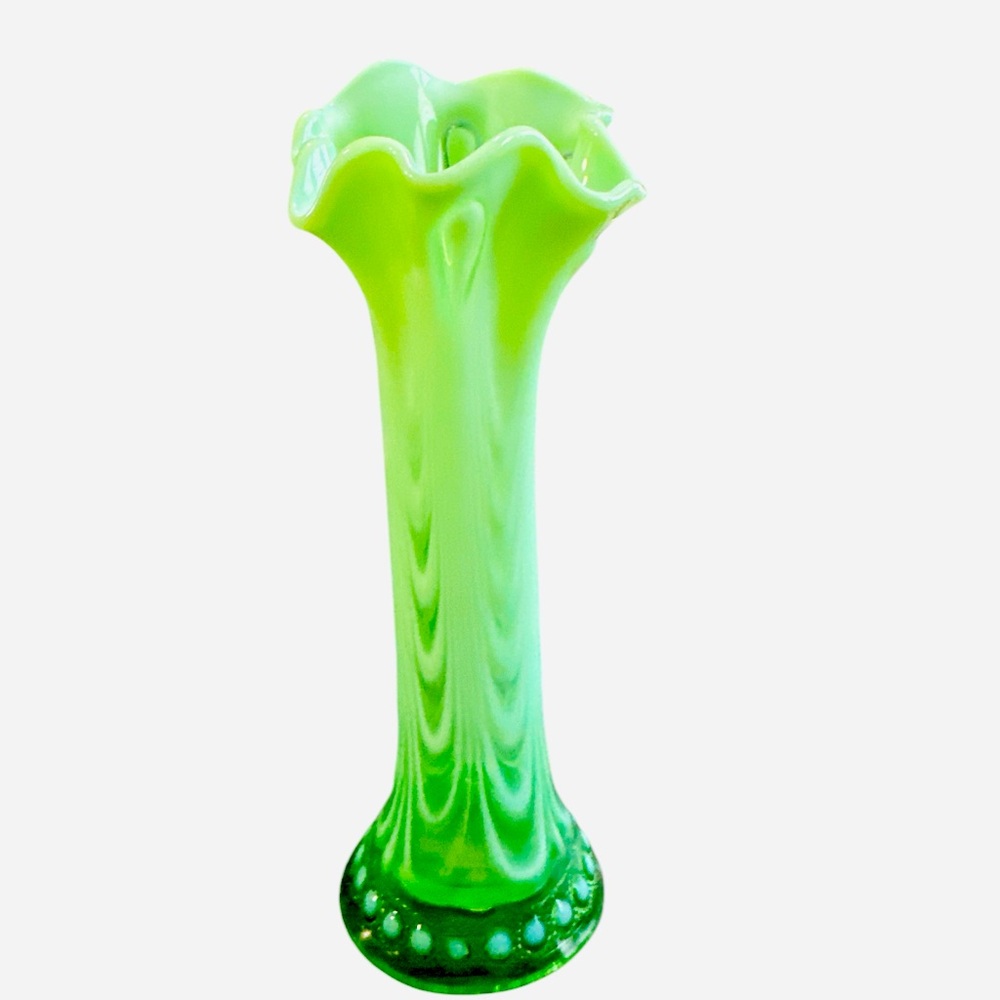 Elegant Green Glass Vase